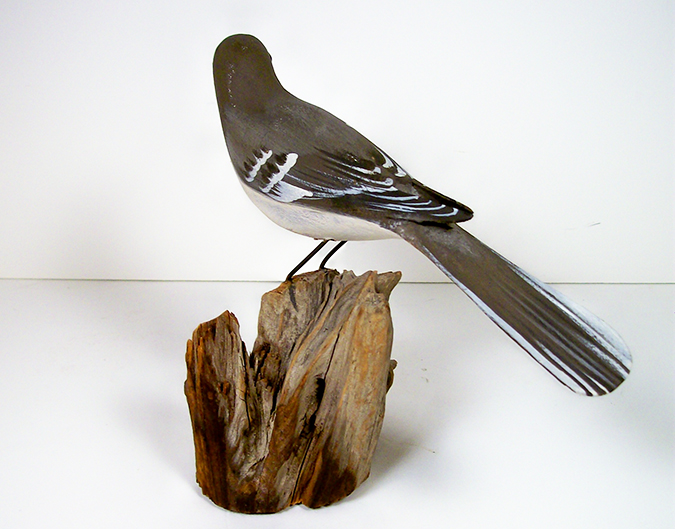 Mockingbird Carving by Peter Peltz Cape Cod Mass.